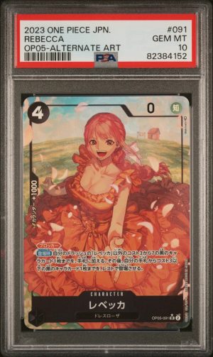 PSA 10 Graded – Rebecca OP05-091 Super Rare Parallel – One Piece Card Game (Japanese)